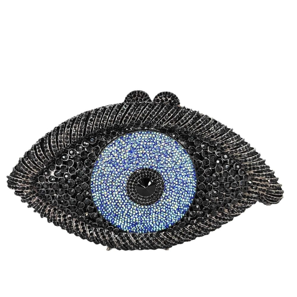 7245 Evil Eye Clutch Purse Glitter Evening Bags Crystal Clutch Party Dinner